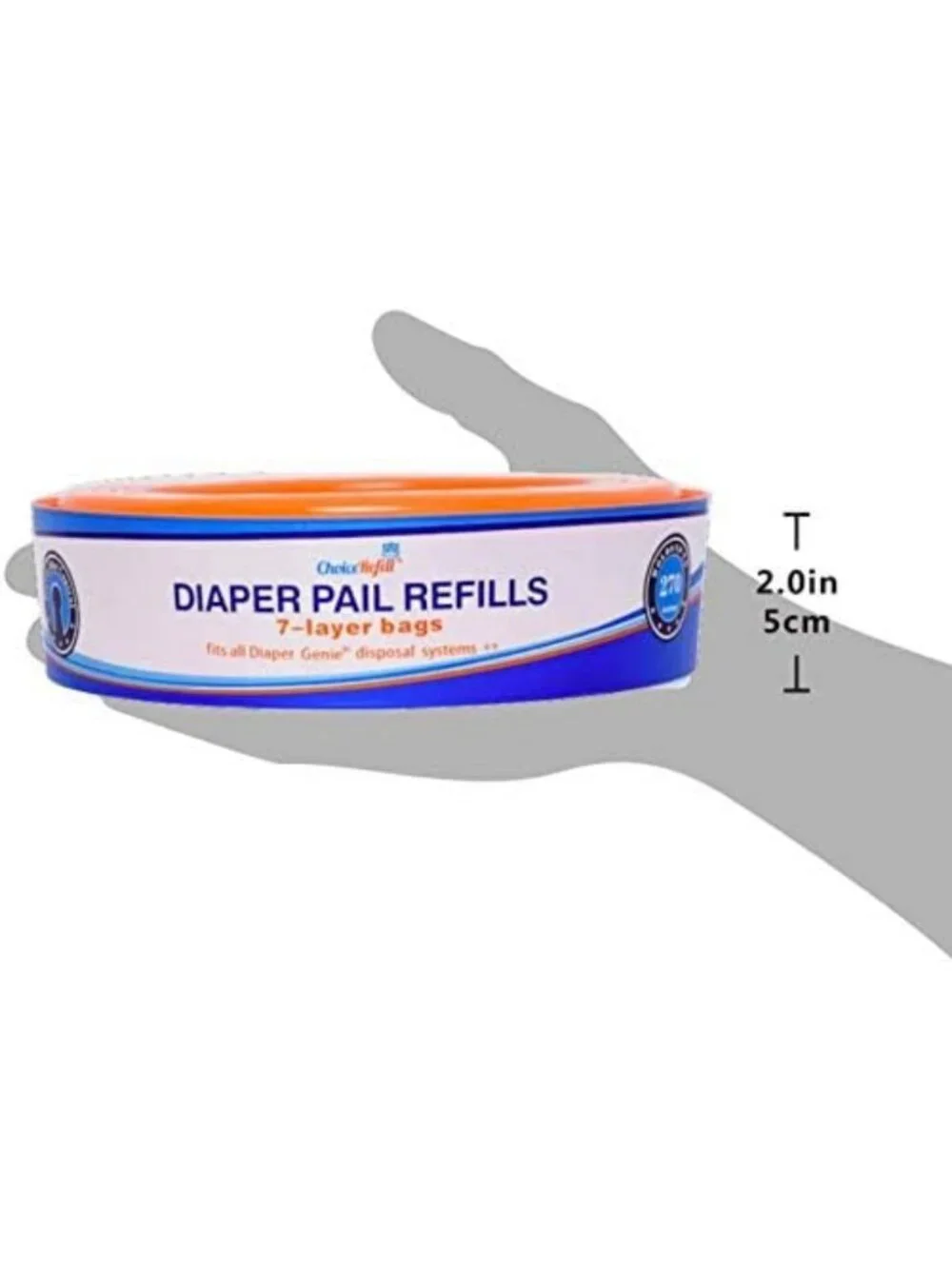 Diaper Genie Compatible Refill Bags, 8-Pack, 2600 Count, Odor Control & Durable